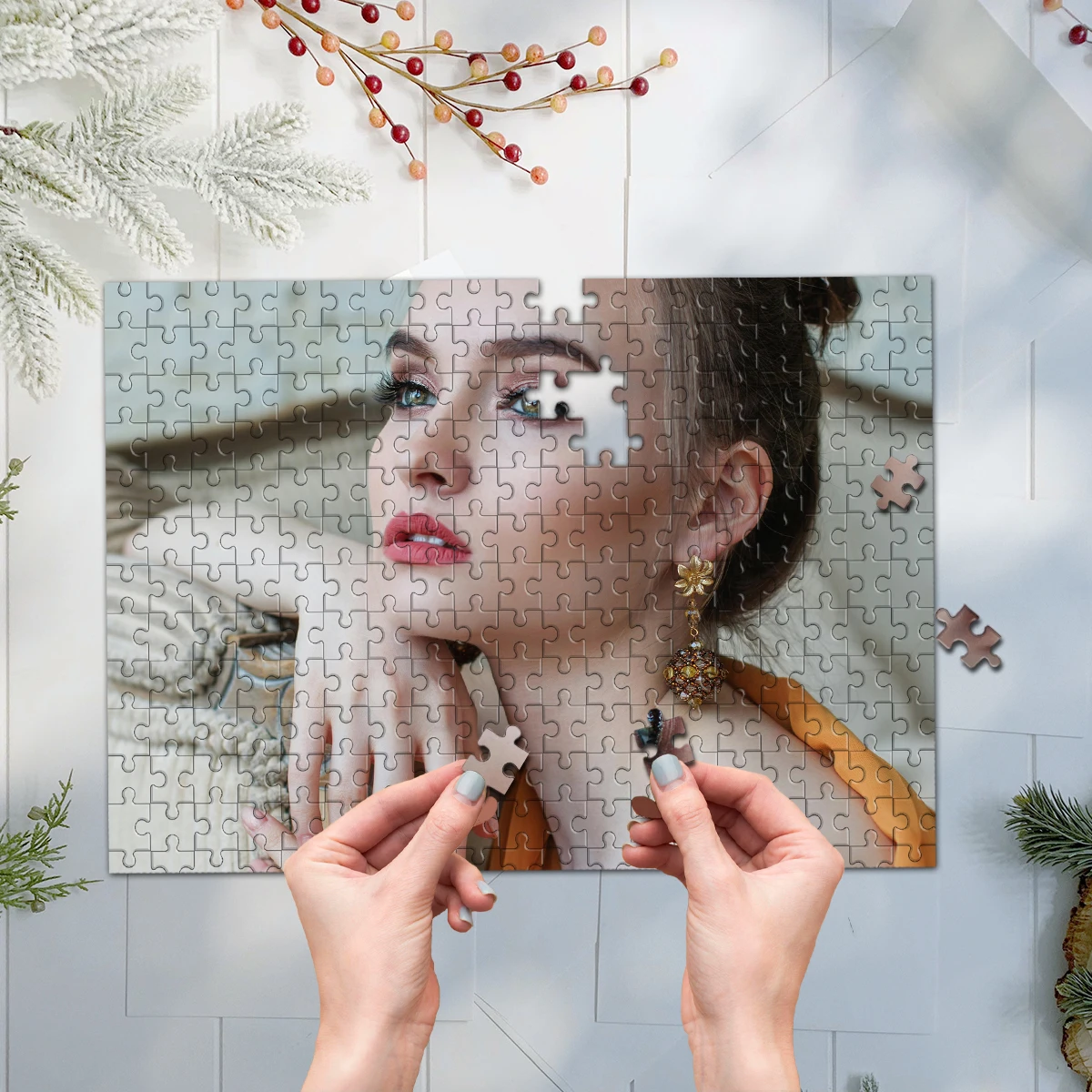 35/300/500/1035 Stück personalisierte individuelle Foto Puzzle Mädchen individuelle Foto Portrait Malerei handgemachte Geburtstagsgeschenk Gedenk Ite Image