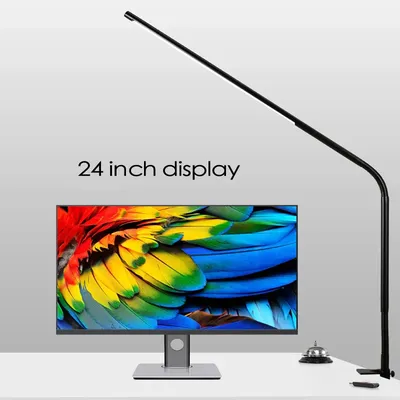 LED Reading Desk Lamp with Touch Computer Monitor Clamp Shadowless Table Book for Children's Room Powerful Writing Bed Light