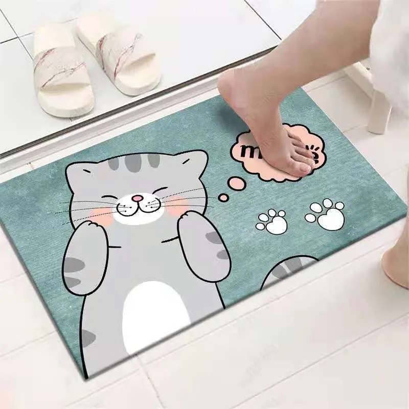 Nette Katze Hirsch Zebra Muster Gedruckt Neue Eingang Boden Matte Badezimmer Saugfähigen Fuß Tür Matte Dekoration Fußmatte Image