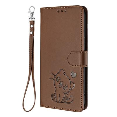 Phone Case For Google Pixel 9 Pro Pixel 9 Pro XL Pixel 8 Pro Pixel 8 Wallet Case Full Body Protective with Lanyard Camera Lens Protector Cat Retro TPU PU Leather