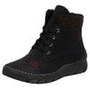 Winterboots RIEKER, Damen, Gr. 39, braun (schwarz, braun), Nubuklederimitat, Textil, sportlich, Schuhe, Schnürboots, Stiefelette, Casual-Boots mit softem Schaftrand