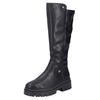 Winterstiefel RIEKER, Damen, Gr. 40, Varioschaft, schwarz, Lederimitat, klassisch, Schuhe, Langschaftstiefel, Plateaustiefel mit Stretch am Schaft, TEX-Membrane