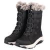 Winterboots RIEKER SPORT, Damen, Gr. 37, schwarz, Leder, Textil, sportlich, Schuhe, Schneeboots, Winterboots mit Lammwollfutter, Fiber Grip Laufsohle