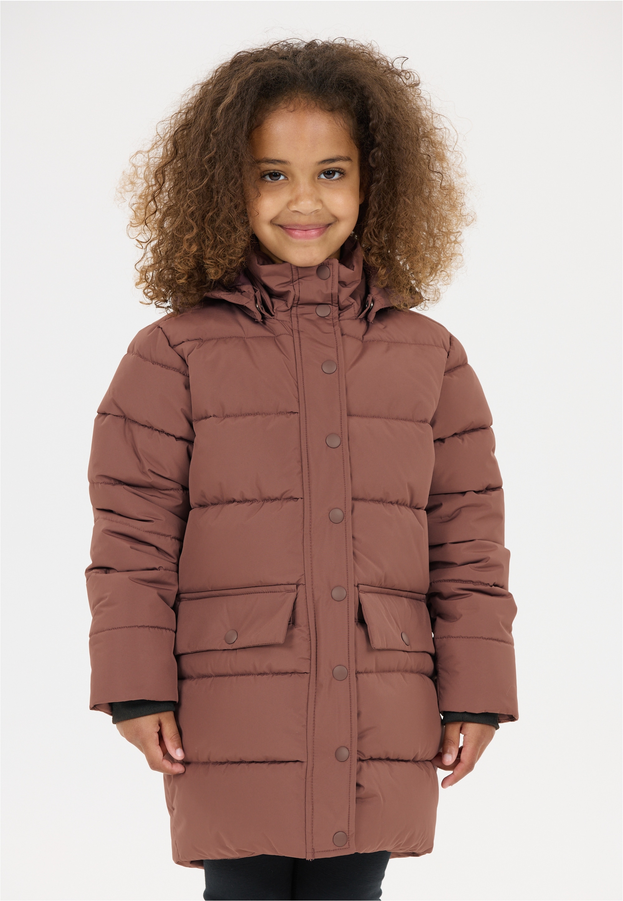 Outdoorjacke ZIGZAG "Luisa", Kinder, Gr. 104, grün (dunkelgrün), 100% Polyester, unifarben, normal, ohne Ausschnitt, Jacken, mit 8000 mm Wassersäule und langem Schnitt Image