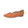 Ballerina CAPRICE "Caprice Ballerinas Veloursleder", Damen, Gr. 37, orange, Veloursleder, casual, Schuhe