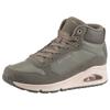 Keilsneaker SKECHERS "UNO-STACRE SHINE", Damen, Gr. 42, grün (olivgrün), Veloursleder, Lederimitat, Textil, casual, Schuhe, High Top Sneaker, Schnürboots mit Luftkammern Sohle