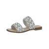 Pantolette CAPRICE "Caprice Pantoletten Leder/Textil", Damen, Gr. 38, weiß, Leder, Textil, casual, Schuhe