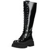 Schnürstiefel STEVE MADDEN "STEVE MADDEN Stiefel Lederimitat", Damen, Gr. 38, schwarz, Lederimitat, casual, Schuhe