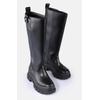 Plateaustiefel BUFFALO "ASPHA RIDING BOOT HI", Damen, Gr. 38, schwarz, Lederimitat, klassisch, Schuhe, Langschaftstiefel, Reitstiefel, Stiefel zum Schlupfen