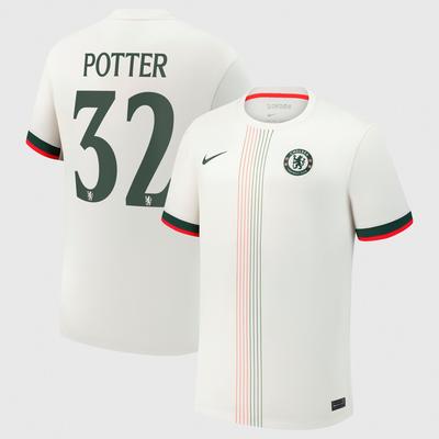 Chelsea Pokal Stadion Auswärtstrikot 2025-26 mit Aufdruck Potter 32 Image