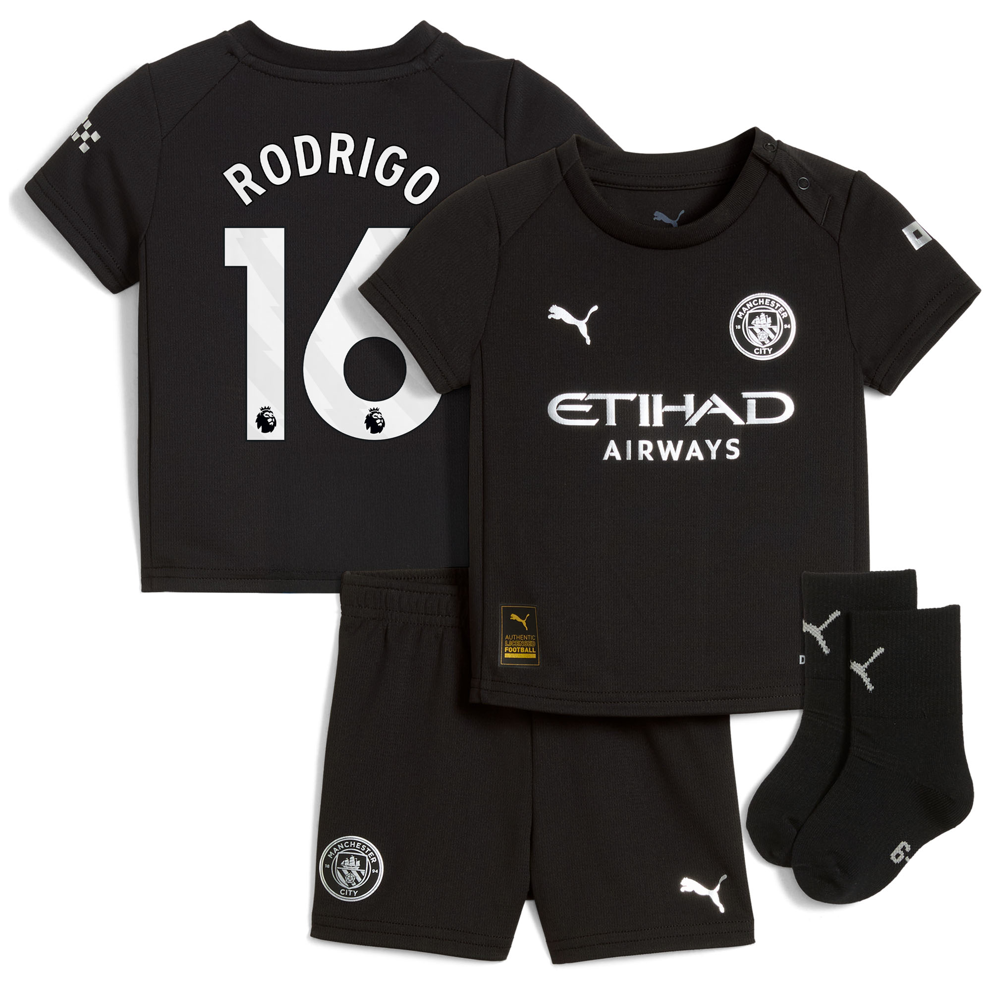 Manchester City PUMA Mini-Kit Auswärts 2025-26 - Baby mit Aufdruck Rodrigo 16 Image