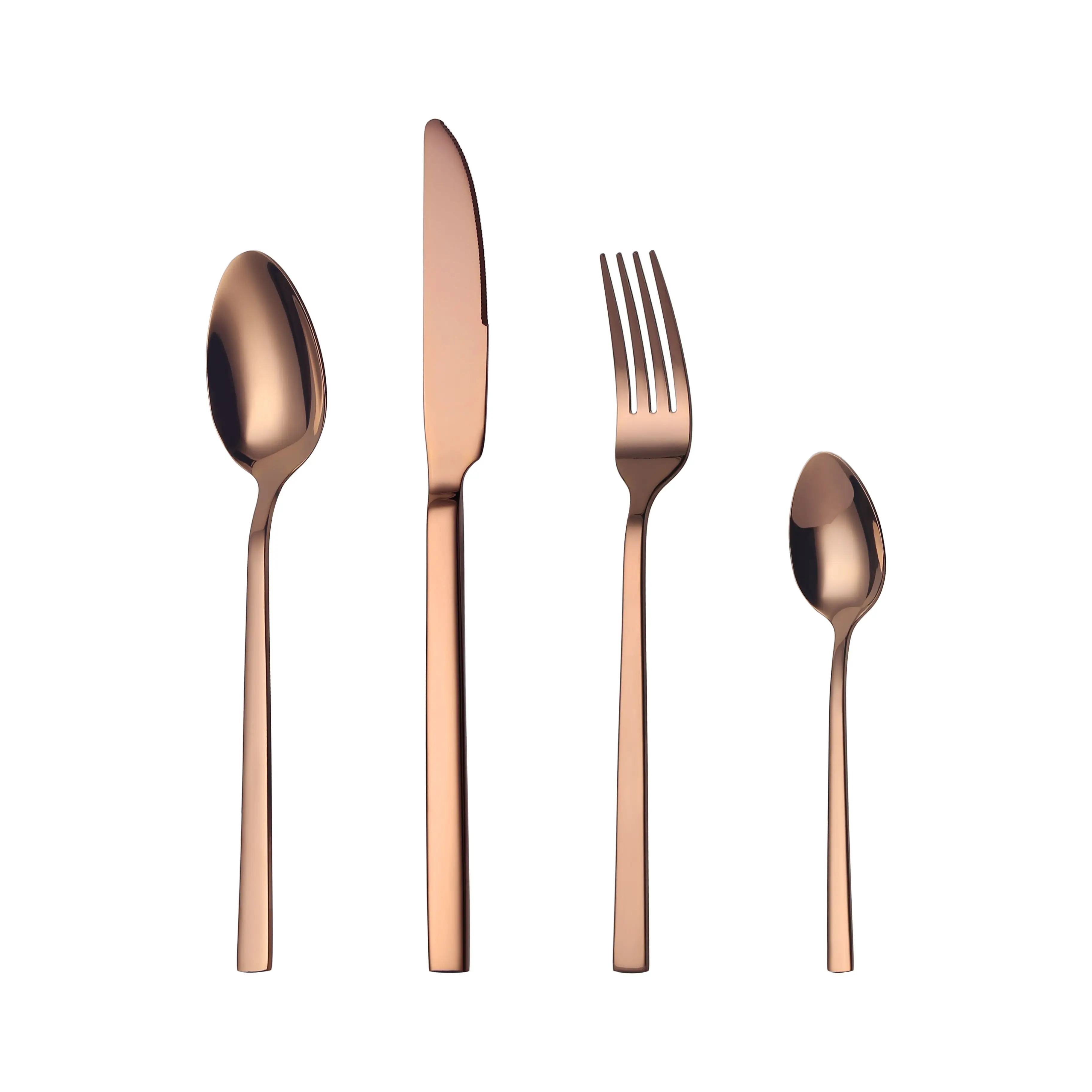 Set di posate da 24 pezzi Mr.Spoon, acciaio inossidabile 18/0, colore oro rosa, include coltello, forchetta, cucchiaio, posate, servizio per 6 persone, lavabile in lavastoviglie. Idee regalo, include