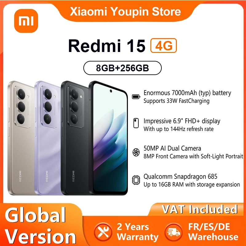 Version mondiale smartphone redmi 15 6,9