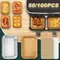 50/100PCS Rettangolo Friggitrice Ad Aria di Carta Usa E Getta Airfryer di Cottura di Carta di Liner Forno Teglia Da Forno Tappetino Da Forno Accessori Da Cucina
