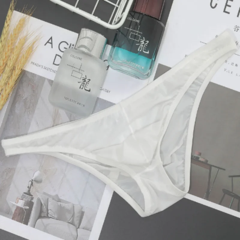 Männer Slips Sexy Unterwäsche Eis Seide Slips Ultra-dünne Transparente Atmungsaktive Unterwäsche Niedrige Taille Unterhose Mode Slips Image