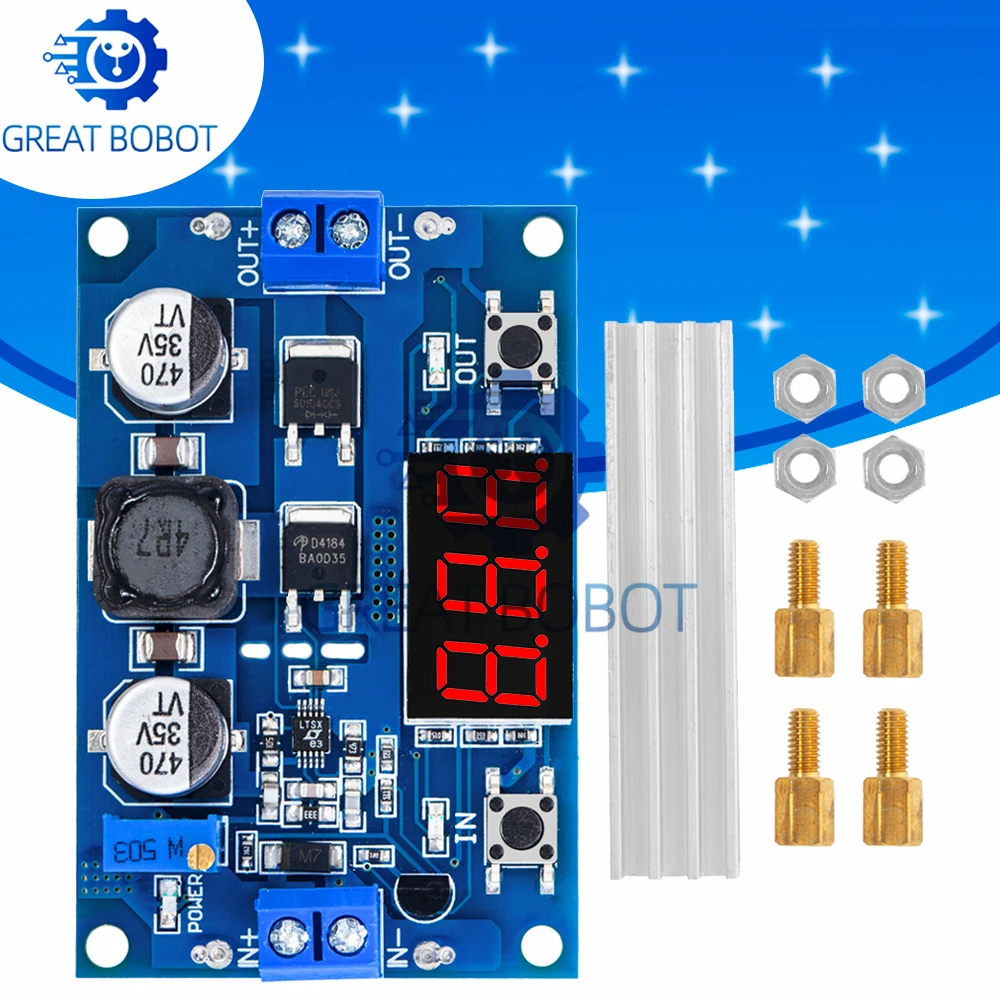BS 1PCS DC-DC 3-35V bis 3,5-35V LTC1871 Booster Step-up Modul: Konverter, geregelte Stromversorgung mit integriertem VoltMeter Image