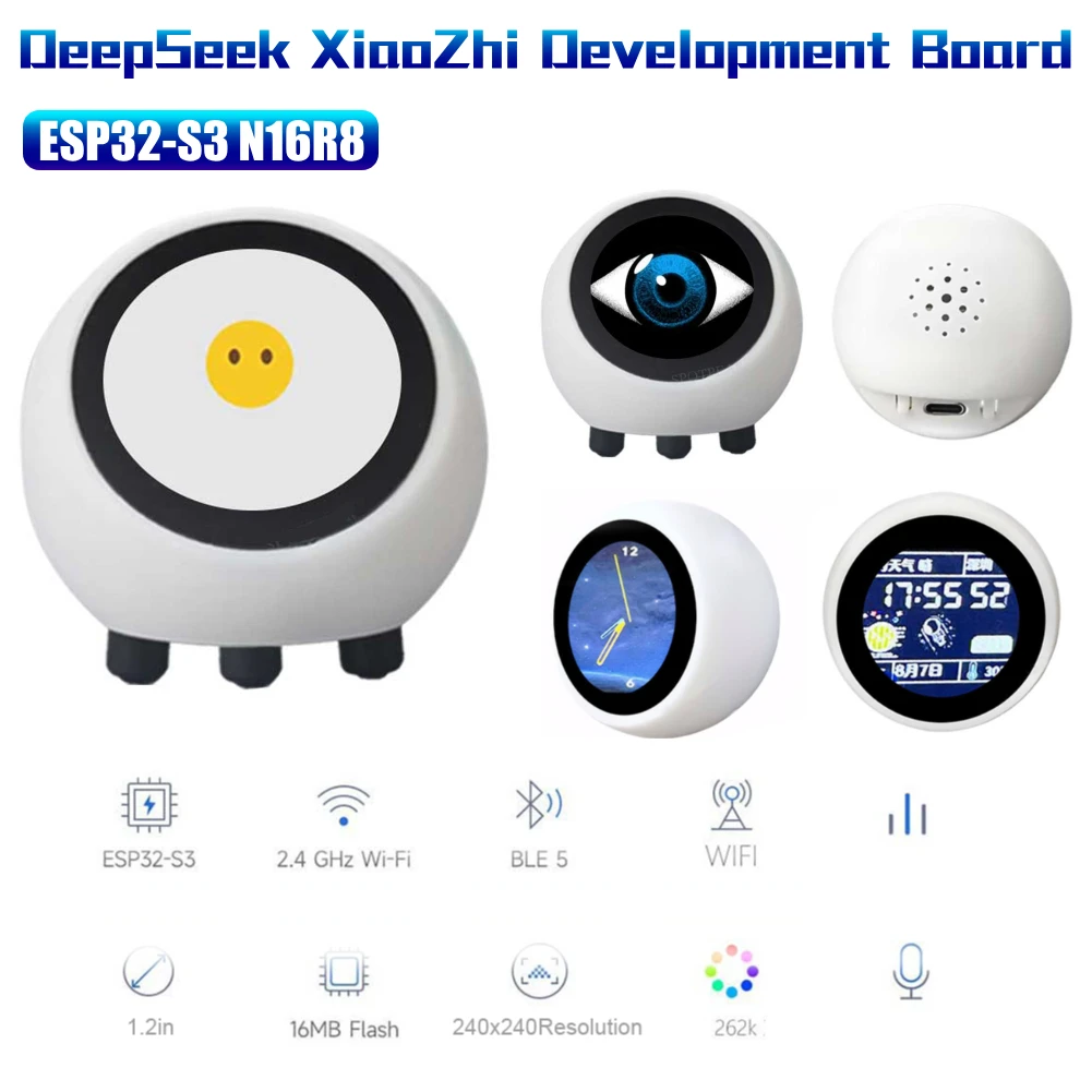 DeepSeek XiaoZhi AI Voice Chat Roboter ESP32-S3 1,28 Zoll LCD N16R8 Entwicklungsboard Astronaut Uhr Desktop Ornament Image