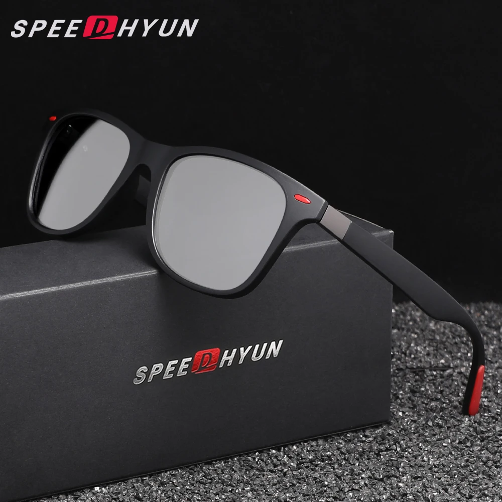 SPEEDHYUN Mode Polarisierte Sonnenbrille Männer Frauen Fahren Platz Runde Brille Männlichen UV400 TR90 Sport Angeln Outdoor Brillen Image
