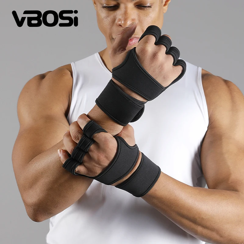 VBOSI 1 Paar rutschfeste, verstellbare Hebehandschuhe – Griffunterstützung für Gewichtheben, Bodybuilding und Krafttraining Image