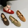 Herbst Mode Flache Ballett Schuhe Frauen Flach Ballett Leder Runde Kappe Weibliche Ballerina Weichen Mokassin Mary Janes Schuhe