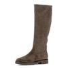 Stiefel GABOR "FLORENZ", Damen, Gr. 39, Normalschaft, grau (taupe), Veloursleder, unifarben, klassisch, Schuhe, Blockabsatz, Langschaftstiefel in Komfortweite G (= weit)