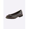 Ballerina HEINE, Damen, Gr. 37, braun (dunkelbraun), Leder, Glattleder, Glattleder, modisch, Schuhe