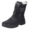 Winterstiefel RIEKER, Herren, Gr. 44, schwarz, Lederimitat, Textil, klassisch, Schuhe, Klettboots mit Lammwollfutter, Flip Grip-Laufsohle und TEX-Membran