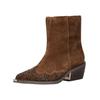 Bikerboots ALMA EN PENA "ALMA EN PENA Stiefelette Veloursleder", Damen, Gr. 41, braun (camel), Veloursleder, casual, Schuhe