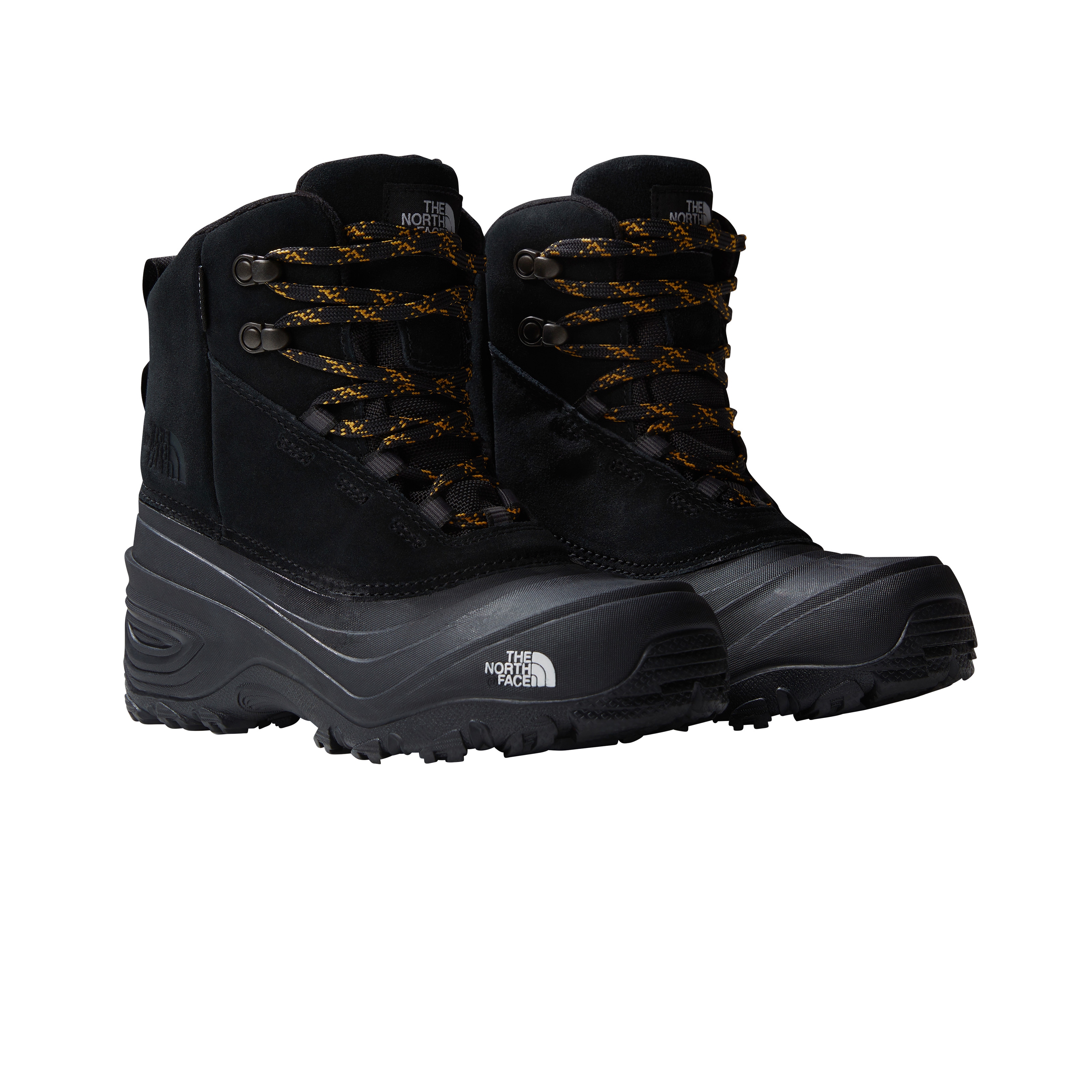 Winterstiefel THE NORTH FACE "Y CHILKAT V LACE WP", Kinder, Gr. 33,5, schwarz (tnf schwarz, tnf schwarz), Leder, Schuhe Winterstiefel, Winterschuhe, Winterboots, Snowboots, wasserdicht