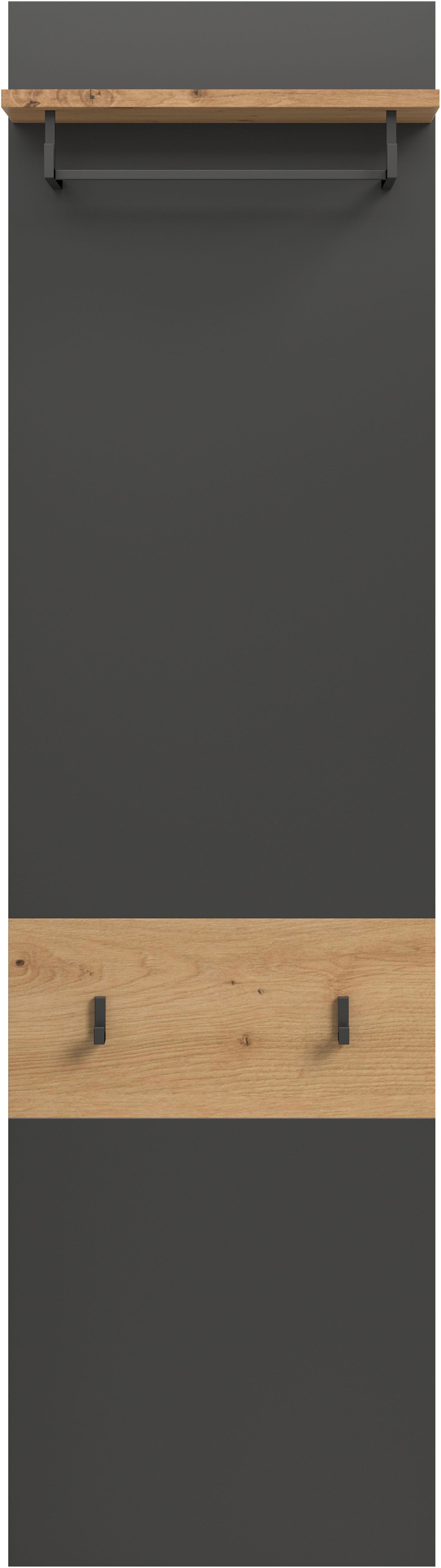 Garderobenpaneel HOME AFFAIRE "REHAT, TOPSELLER, Höhe 165 cm, Hutablage, 2 Haken, Garderobenstange", basalt grau nb, artisan nb, B:45cm H:165cm T:29cm, FSC-zertifizierter Holzwerkstoff, Garderobenpaneele, Garderobenpaneel, Paneel, Wandboard,...