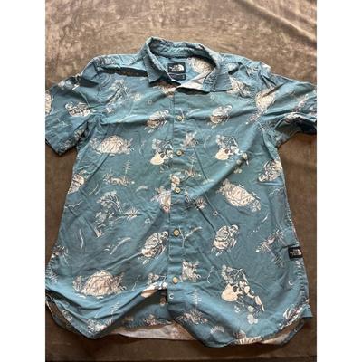 The North Face Shirts | The North Face Short Sleeve Button Up Shirt Men’s Size M Blue Camping Tent | Color: Blue | Size: M