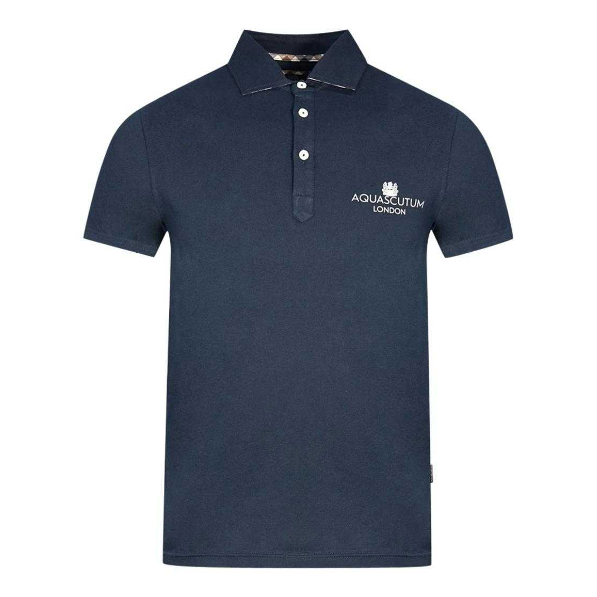 Aquascutum - "London" Poloshirt für Herren/Damen Unisex, Logo (Marine) Image
