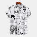 Halloween Homme Crânes Fleurs Chemise Chemise d'été Chemise Décontractée Manches courtes ancien Horreur Vacances Tenue quotidienne Le thème de la fête Printemps Été Revers Imprimé Blanc Noir Noir