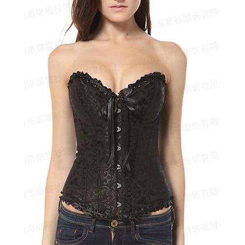 Damen Korsett Shapewear Taillenmieder Formende Unterwäsche Sexy Korsett Mode Süß Einfarbig Rückenfrei Urlaub Party Straße Ärmellos Kalter Schulter-Ausschnitt Schwarz Weiß Rote Frühling Herbst Image