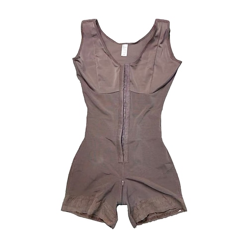 Damen Korsett Shapewear Taillenmieder Formende Unterwäsche Onesie Sexy Korsett Mode Einfarbig Spitze Patchwork Urlaub Straße Date Ärmellos V Ausschnitt Schwarz Purpur Beige Frühling Herbst Image