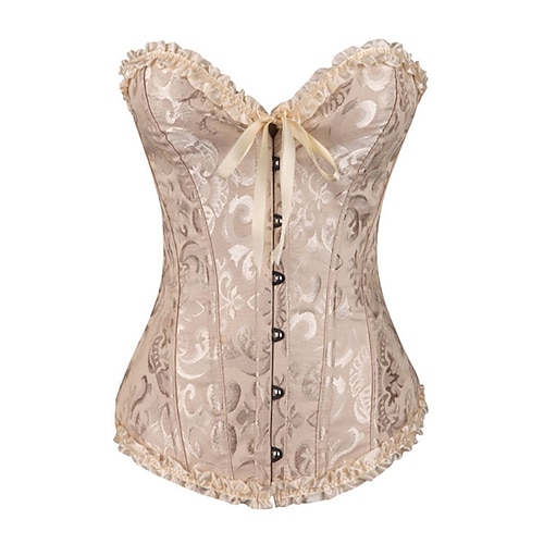 Damen Korsett Shapewear Taillenmieder Formende Unterwäsche Sexy Korsett Sexy Süß Einfarbig Rückenfrei Urlaub Party Straße Ärmellos Korsett Schwarz Weiß Rote Beige Frühling Herbst Figurbetonter Schnitt Image