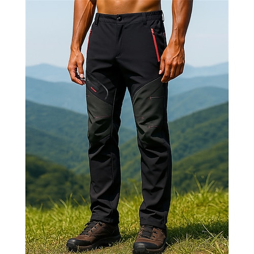 Herren Wanderhosen Wasserdichte Wanderhose Trainingshose Patchwork Frühling Herbst Außen Normale Passform Wasserdicht Winddicht Hosen Tasche Schwarz Armeegrün Camping / Wandern Jagd Camping / Wandern Image