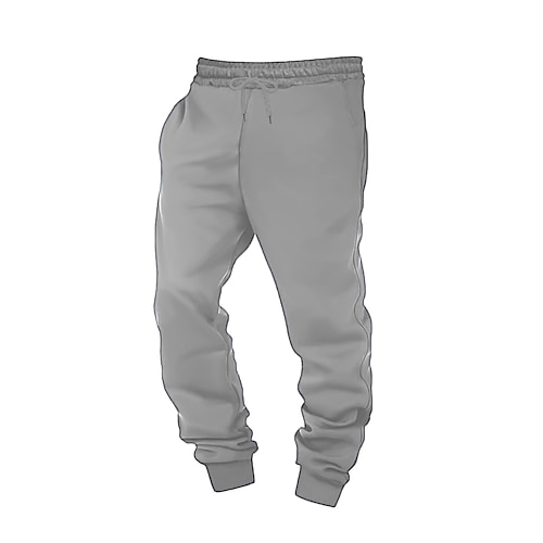 Herren Jogginghose Jogginghose Jogger Fleecehose Hose Freizeithose Kordelzug Elastischer Bund Einfach Warm Volle Länge Outdoor Heim Täglich Mode Klassicher Stil Schwarz Weiß Unelastisch Image