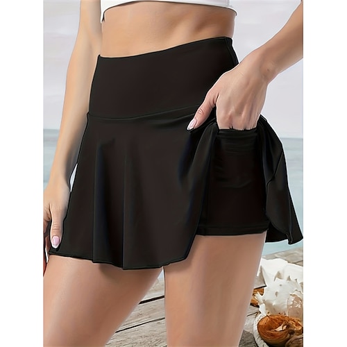 Damen Mode Lässig Mini Hohe Taille Röcke Einfach Tasche Dehnbar Täglich Sport im Freien Schwarz Weiß Rosa Wein Sommer Image