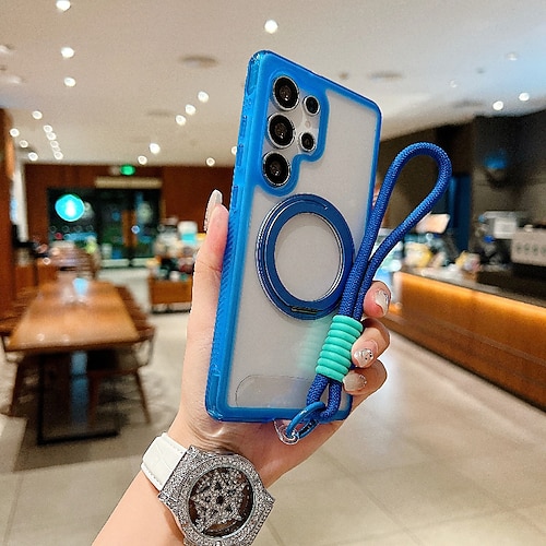 Handy Hülle Handyhüllen Für Samsung Galaxy S25 S25 Ultra Plus S25 Edge S24 Plus S24 Rückseite mit Trageriemen Unterstützt kabelloses Laden Ständer Retro TPU Acryl Image