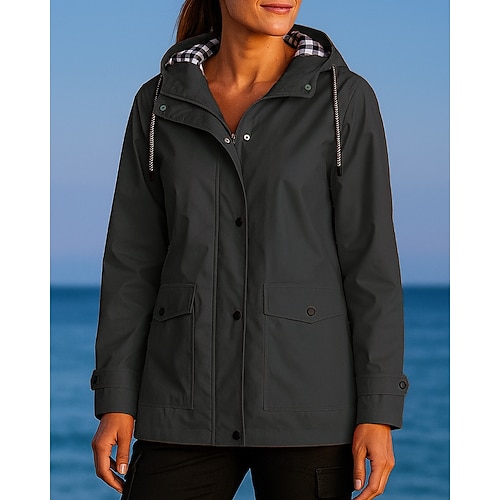 Damen Windjacke Outdoorjacke Wanderjacke Außen Wasserdicht Winddicht Schnelltrocknend Leicht Wanderoutfits Wanderbekleidung Frühling Herbst Jacke Jagd Klettern Camping / Wandern / Höhlenforschung Image