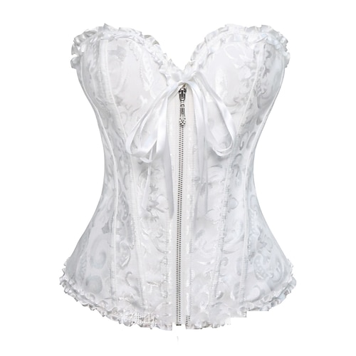 Damen Korsett Shapewear Taillenmieder Formende Unterwäsche Sexy Korsett Sexy Süß Einfarbig Rückenfrei Urlaub Party Straße Ärmellos Korsett Schwarz Weiß Beige Frühling Herbst Figurbetonter Schnitt Image