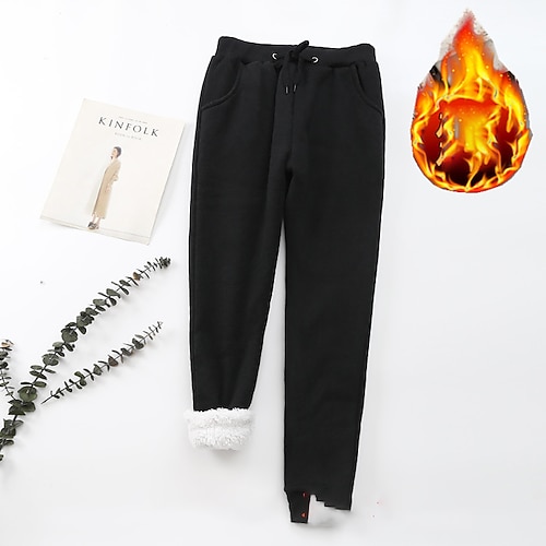 Damen Jogginghose Chinos Haremshose Urlaub Vintage Streetwear Volle Länge Mittlere Taillenlinie Einfach Tasche Elastischer Bund Basic Warm Mikroelastisch Hohe Elastizität Täglich Outdoor Urlaub Image