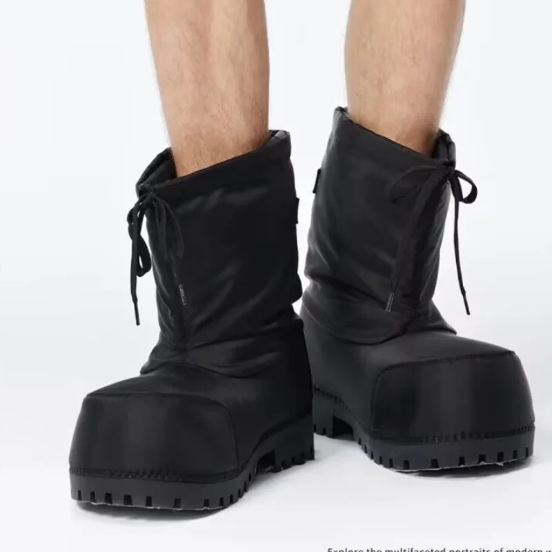 Marke Dickbesohlte, höhenvergrößernde Schuhe, Winter, große Zehen, Plüsch, lässige Schneestiefel, flacher Absatz, modische, vielseitige, warme Damenstiefel