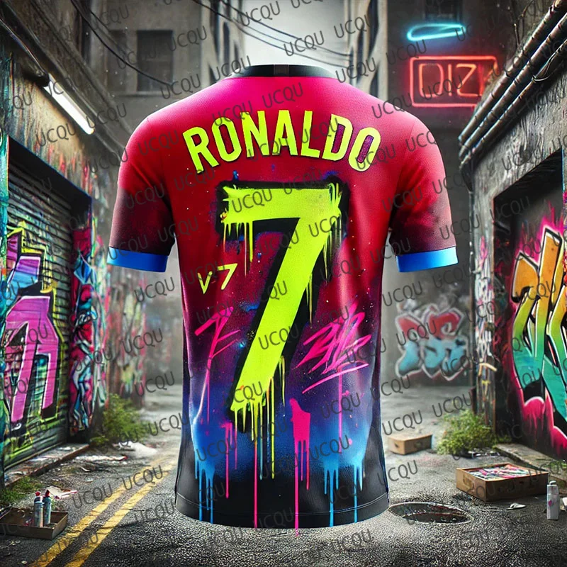 CHATGPT Design Street Graffiti Soccer Jersey for Kids Adults Special Edition Ronaldo 7 Tshirt Summer Training Football Jersey