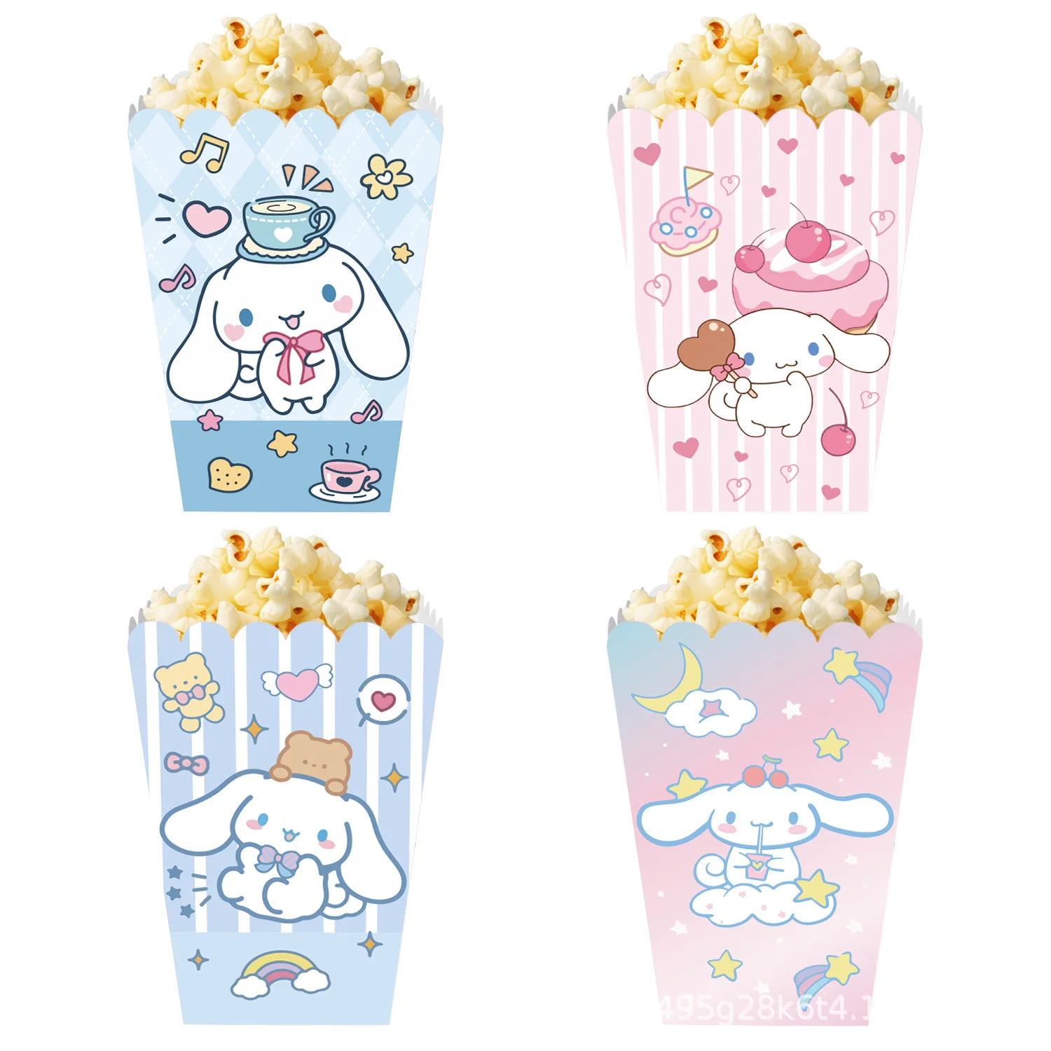 12Pcs Sanrio Theme Cinnamoroll Candy Popcorn Box Cookies Chocolate Snacks Boxes Boy Girl Birthday Candy Box Party Supplies