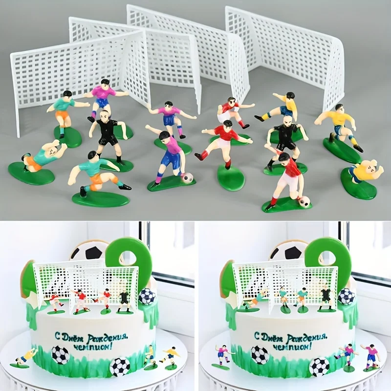 9/6 stücke Fußball Fußball Kuchen Topper Set Geburtstag Kuchen Topper Alles Gute Zum Geburtstag Party Decor Sport Partei Liefert Kuchen Zubehör Image
