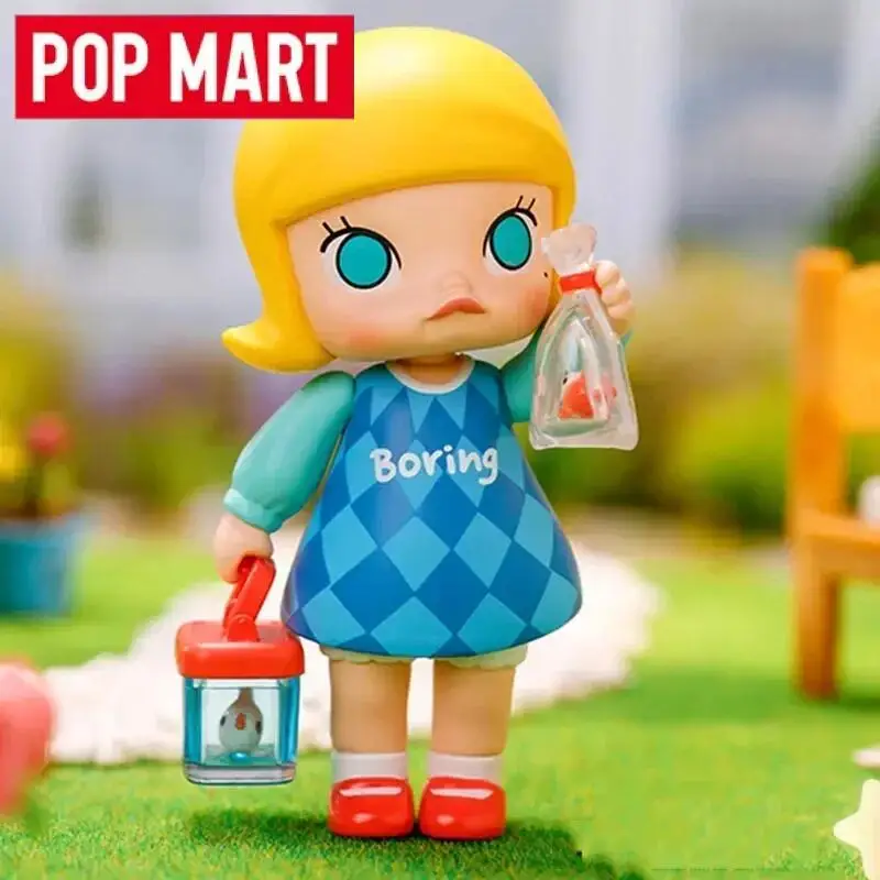 POP MART A Boring Day mit Molly Series Blind Box Mystery Box Guess Bag Spielzeugpuppe Niedliche Anime-Figur Desktop-Ornamente-Kollektion
