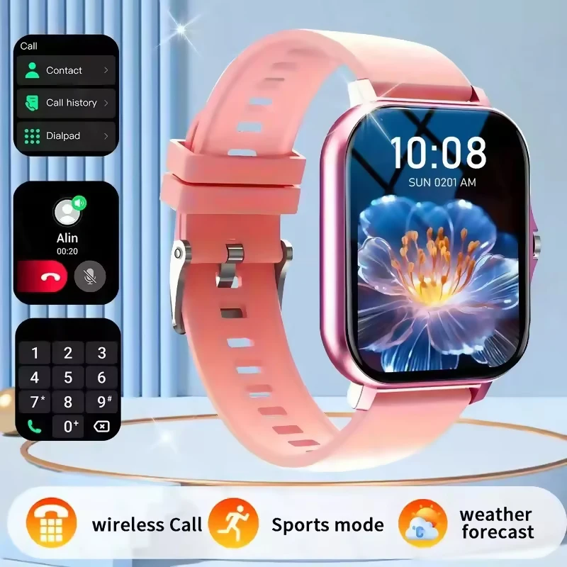 2025 Smartwatch, Bluetooth-Anruf, Herzfrequenz, Blutsauerstoff, Schlafmonitor, Sportmodi, IP68, wasserdicht, Fitness-Tracker für Männer und Frauen Image