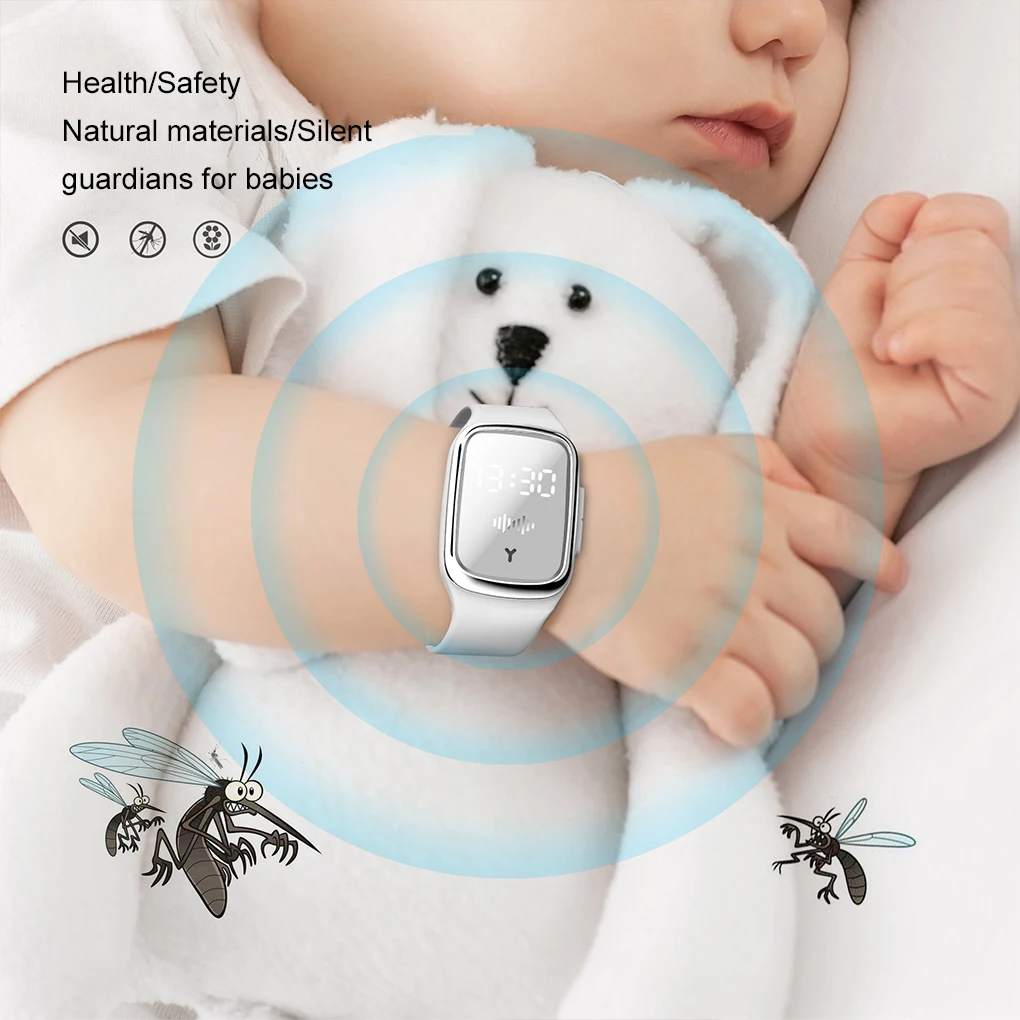 Moskito Uhr Armband Sommer Ultraschall Mückenschutz Armband Insekten Band Kinder Erwachsene Outdoor Anti-mücken Artefakt Image